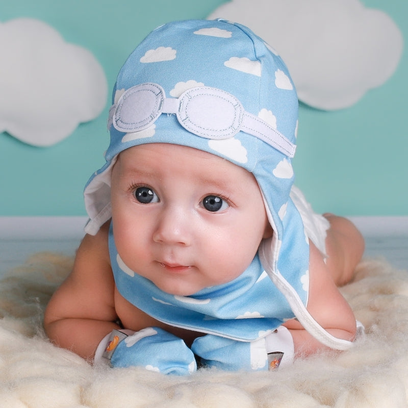 Set e cappello da pilota per neonato