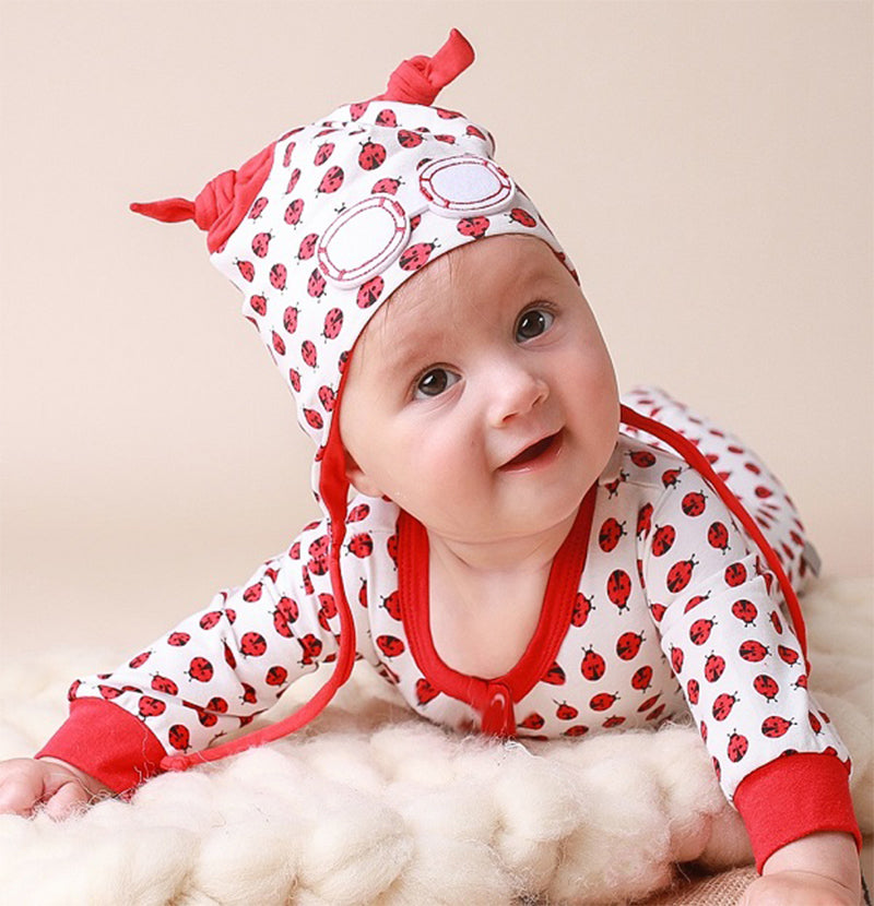 Set e cappello da coccinella unisex per bebè